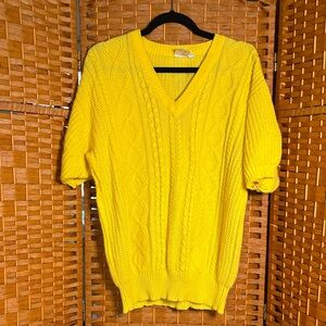 Sweet Baby Jane Vintage Yellow V-Neck Sweater